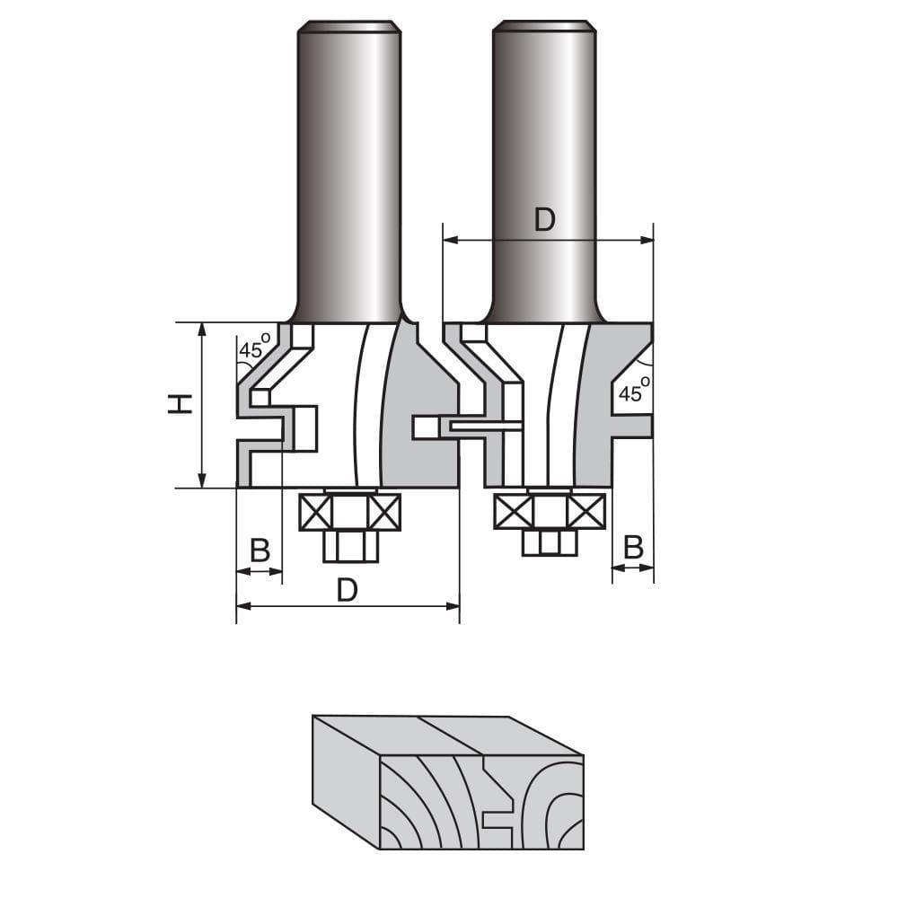 Bevel Stile and Rail Router Bit Set Online