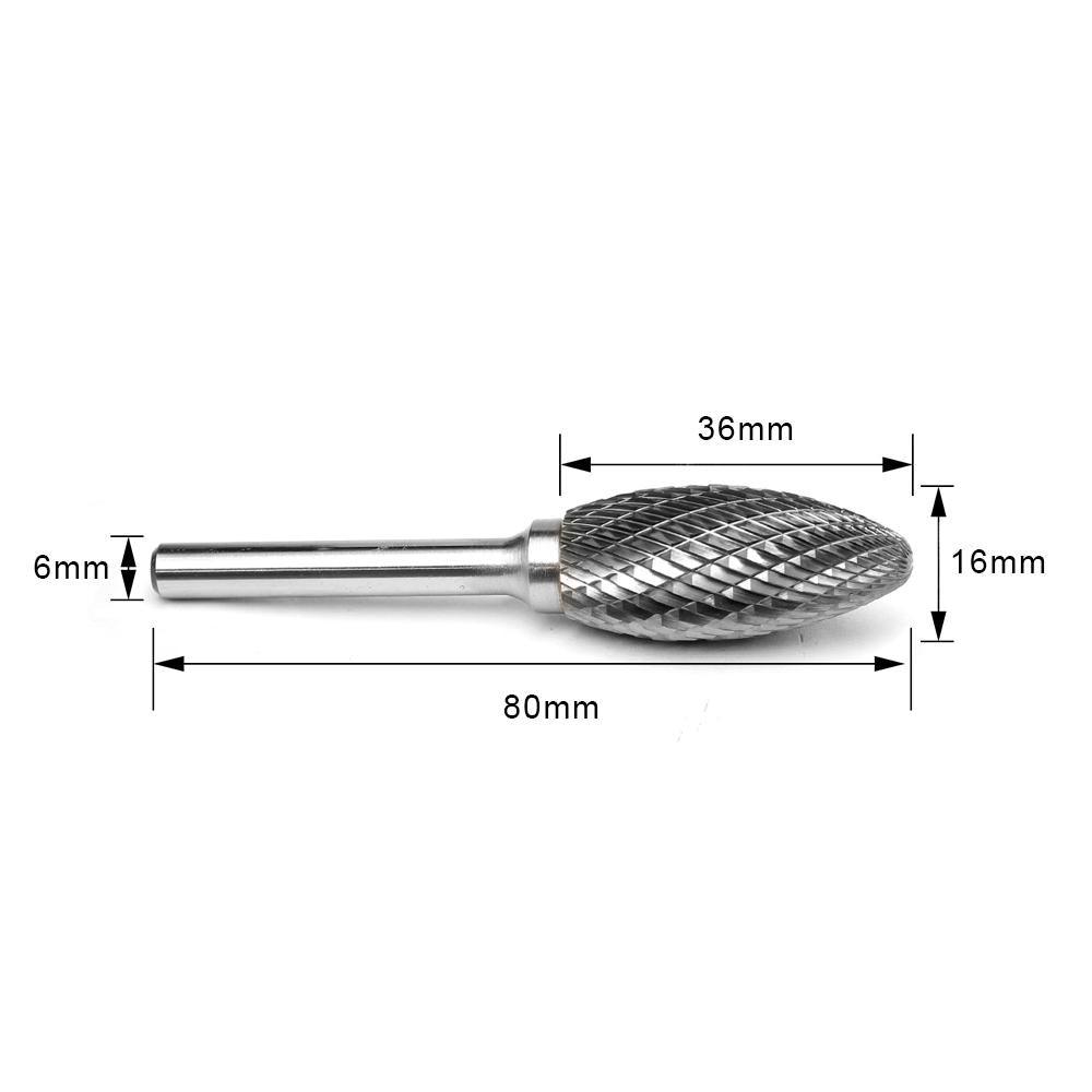 Carbide Burr H1636M06 Flame Shape OMNI Range Head D 16 x 36mm, 6mm Shank, 80mm Full Length Sale