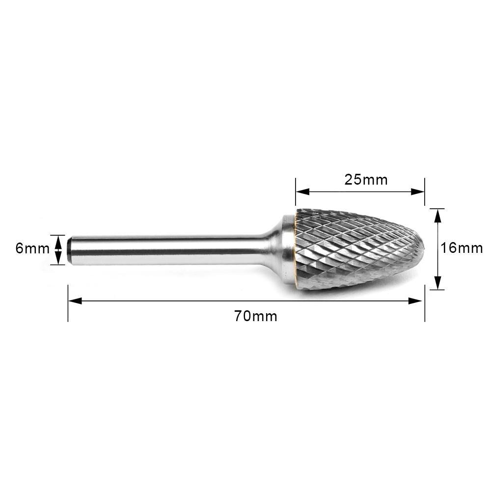 Carbide Burr F1625M06 Tree Radius End OMNI Range Head D 16 x 25mm, 6mm Shank, 70mm Full Length Online Sale