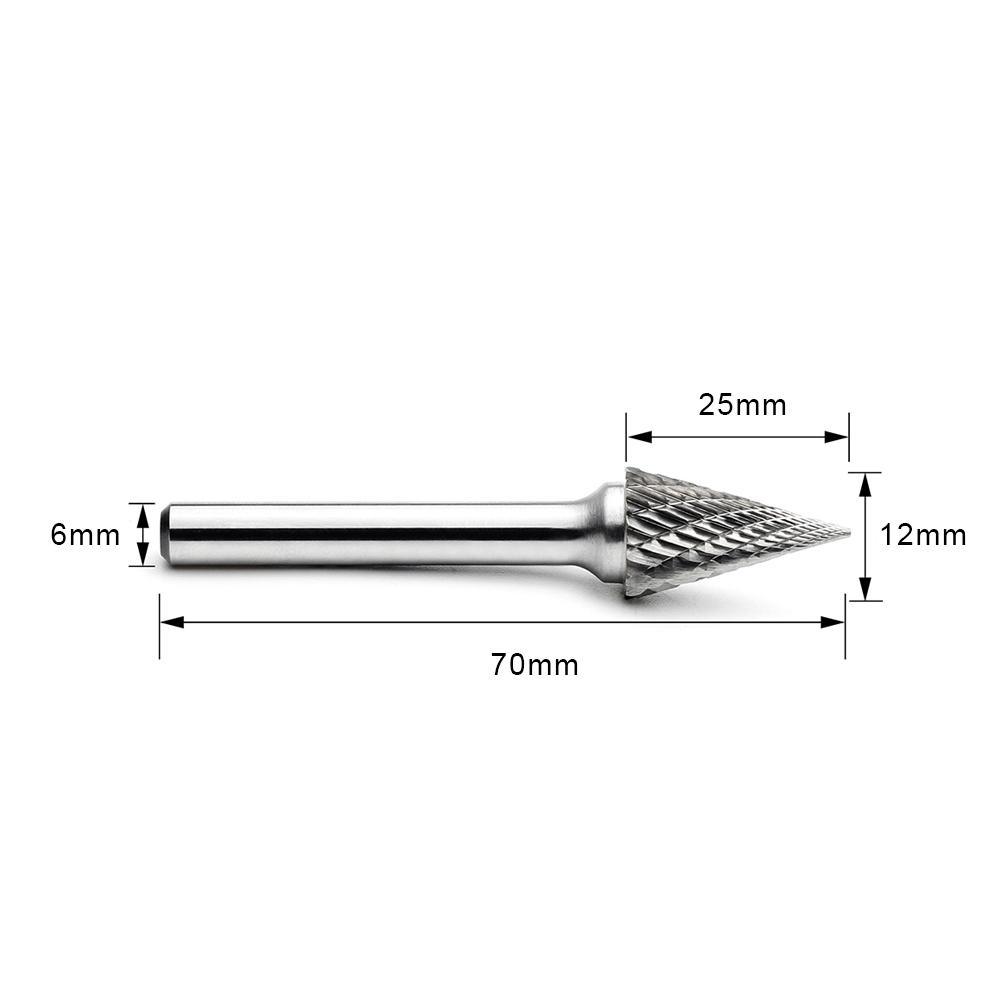 Carbide Burr M1225M06 Cone Pointed Shape OMNI Range Head D 12 x 25mm, 6mm Shank, 70mm Full Length Online now