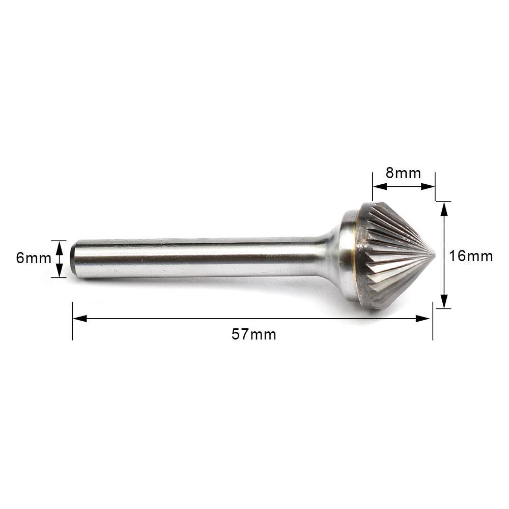 Carbide Burr K1608M06 Cone 90° OMNI Range Head D 16 x 8mm, 6mm Shank, 57mm Full Length Hot on Sale