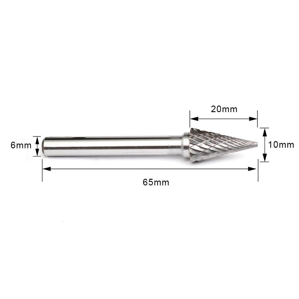 Carbide Burr M1020M06 Cone Pointed Shape OMNI Range Head D 10 x 20mm, 6mm Shank, 65mm Full Length Sale