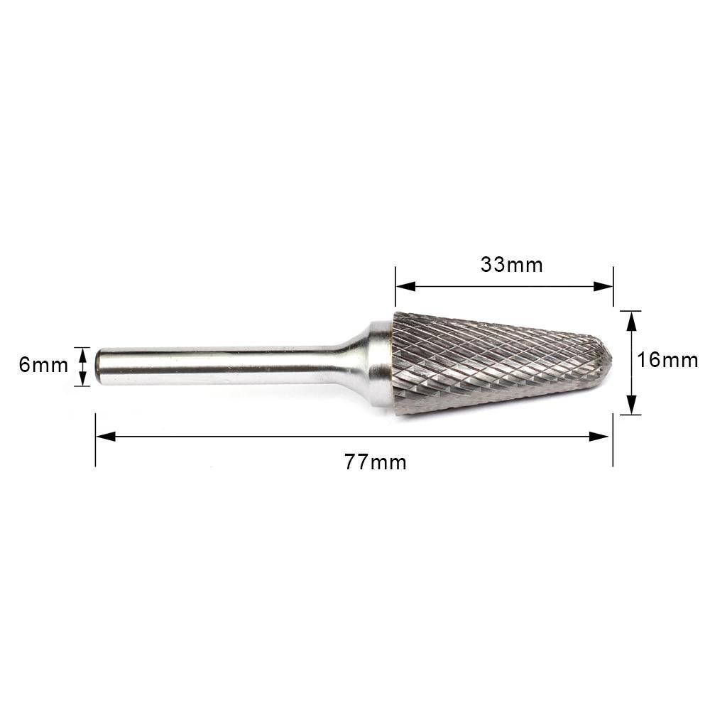Carbide Burr L1633M06 Cone Radius End OMNI Range Head D 16 x 33mm, 6mm Shank, 77mm Full Length Discount