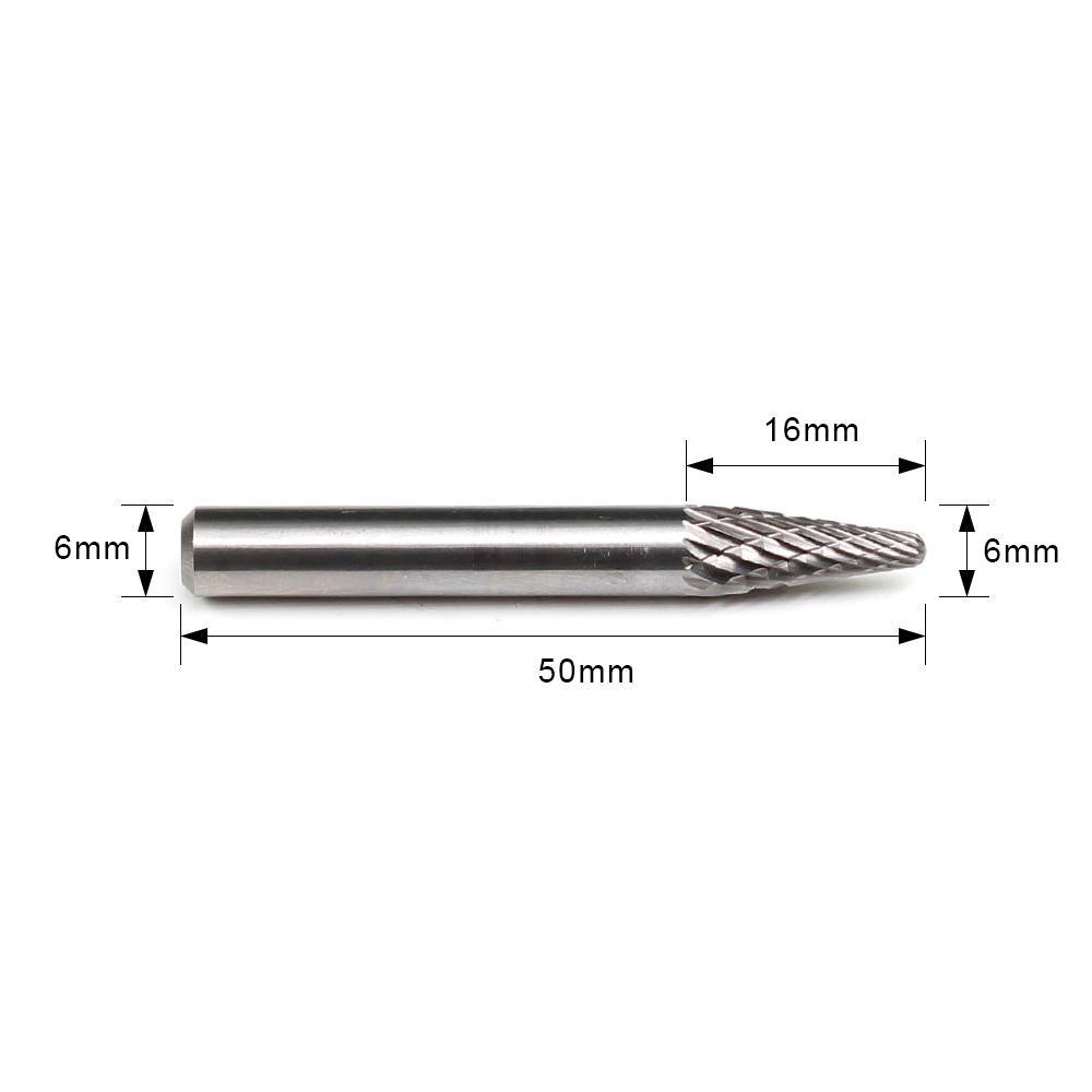 Carbide Burr L0616M06 Cone Radius End OMNI Range Head D 6 x 16mm, 6mm Shank, 50mm Full Length Online