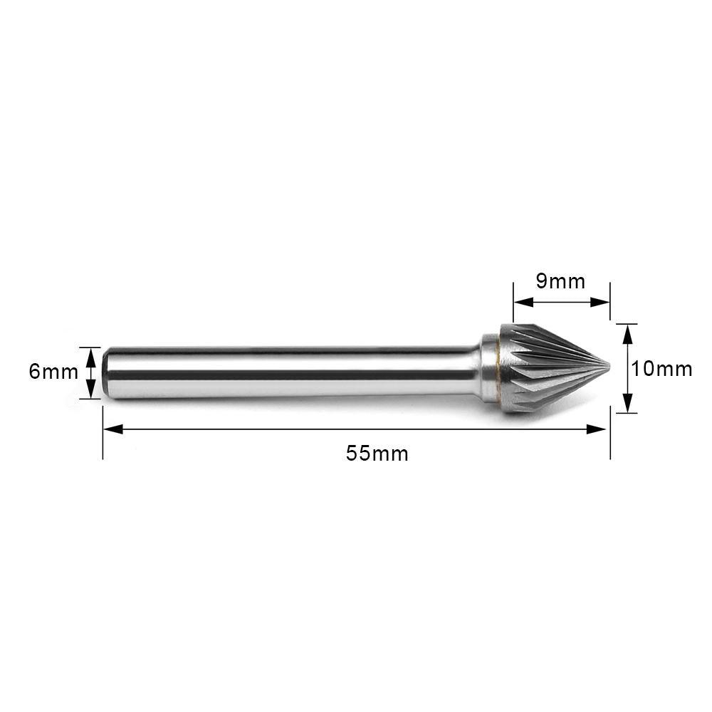Carbide Burr J1009M06 Cone 60° OMNI Range Head D 10 x 9mm, 6mm Shank, 55mm Full Length Online Sale