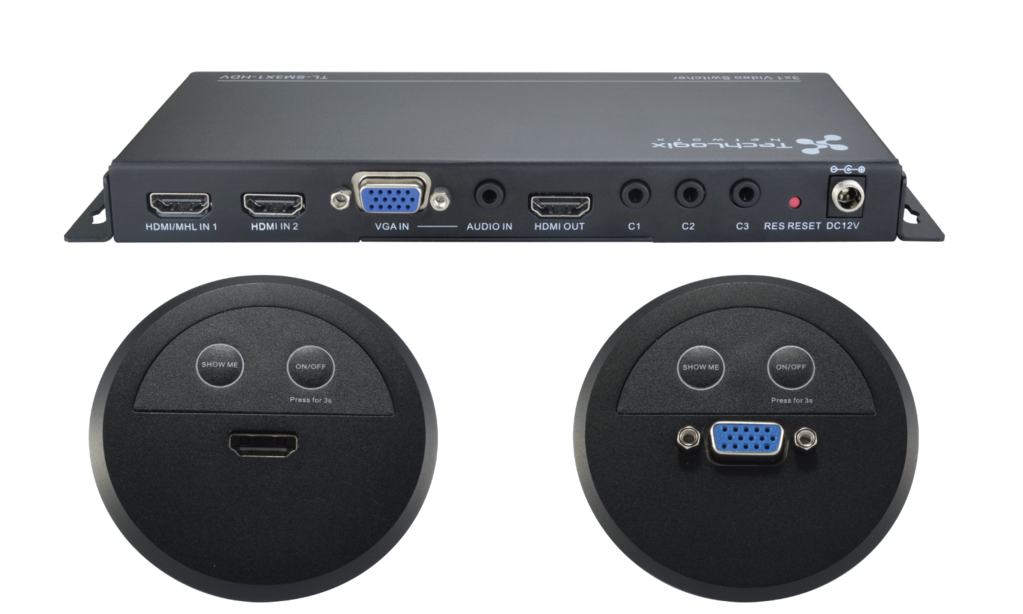 Techlogix Networx TL-SMKIT-03 Share-Me Kit: Switcher + (1) HDMI & (1) VGA control insert Online Hot Sale