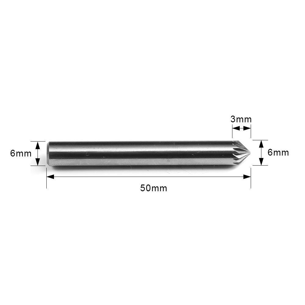 Carbide Burr K0603M06 Cone 90° OMNI Range Head D 6 x 3mm, 6mm Shank, 50mm Full Length Supply
