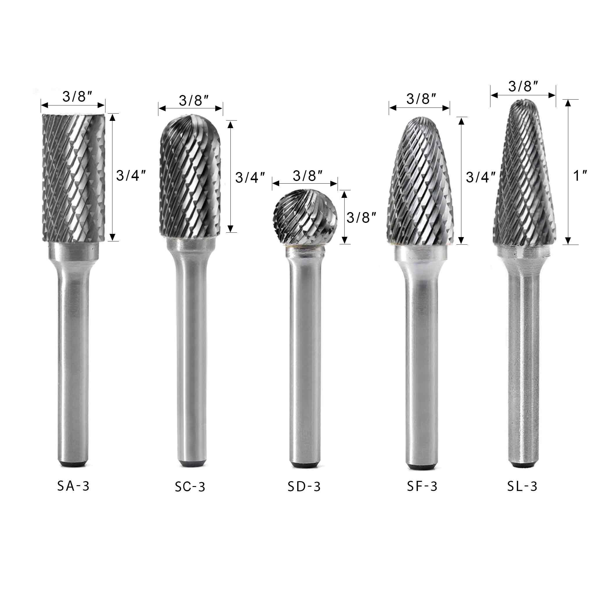 Carbide Burrs OMNI Set 01 1/4 Shank, 5Pcs Hot on Sale