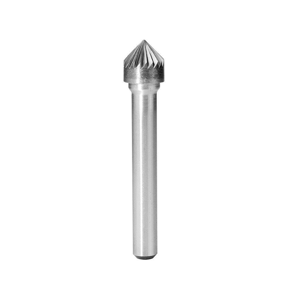 Carbide Burr SK-3 Cone 90° OMNI Range Head D 3/8 x 3/16L, 1/4 Shank, 2 Inch Full Length Fashion