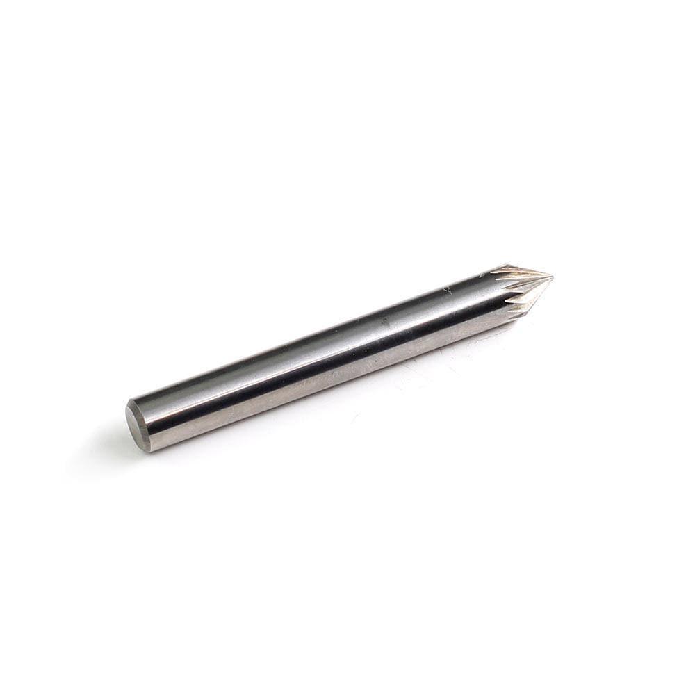 Carbide Burr SJ-1 Cone 60° OMNI Range Head D 1/4 x 3/16L, 1/4 Shank, 2 Inch Full Length Supply