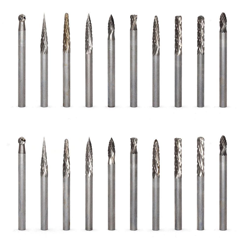 Carbide Burrs Set Carvepro Range 3mm(1/8in.) Shank, 20Pcs Hot on Sale