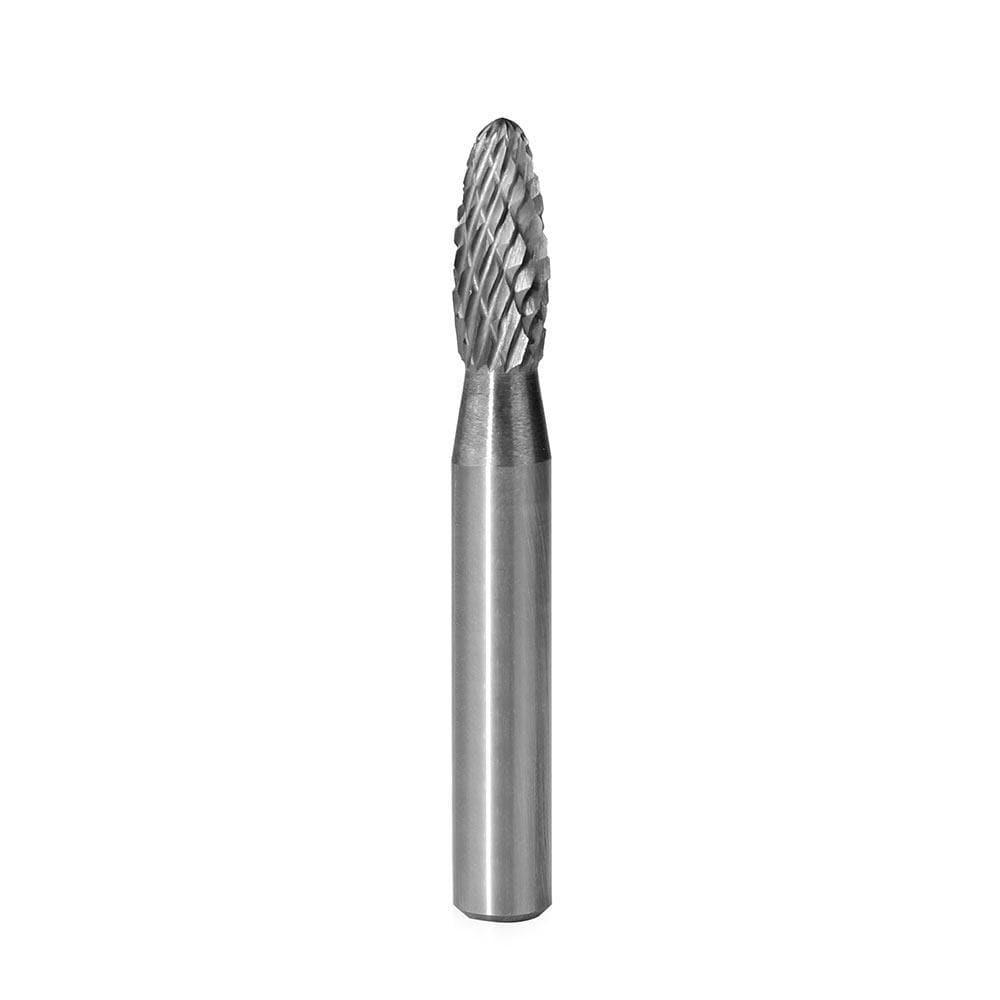 Carbide Burr SH-1 Flame Shape OMNI Range Head D 1/4 x 5/8L, 1/4 Shank, 2-1/2 Inch Full Length Sale
