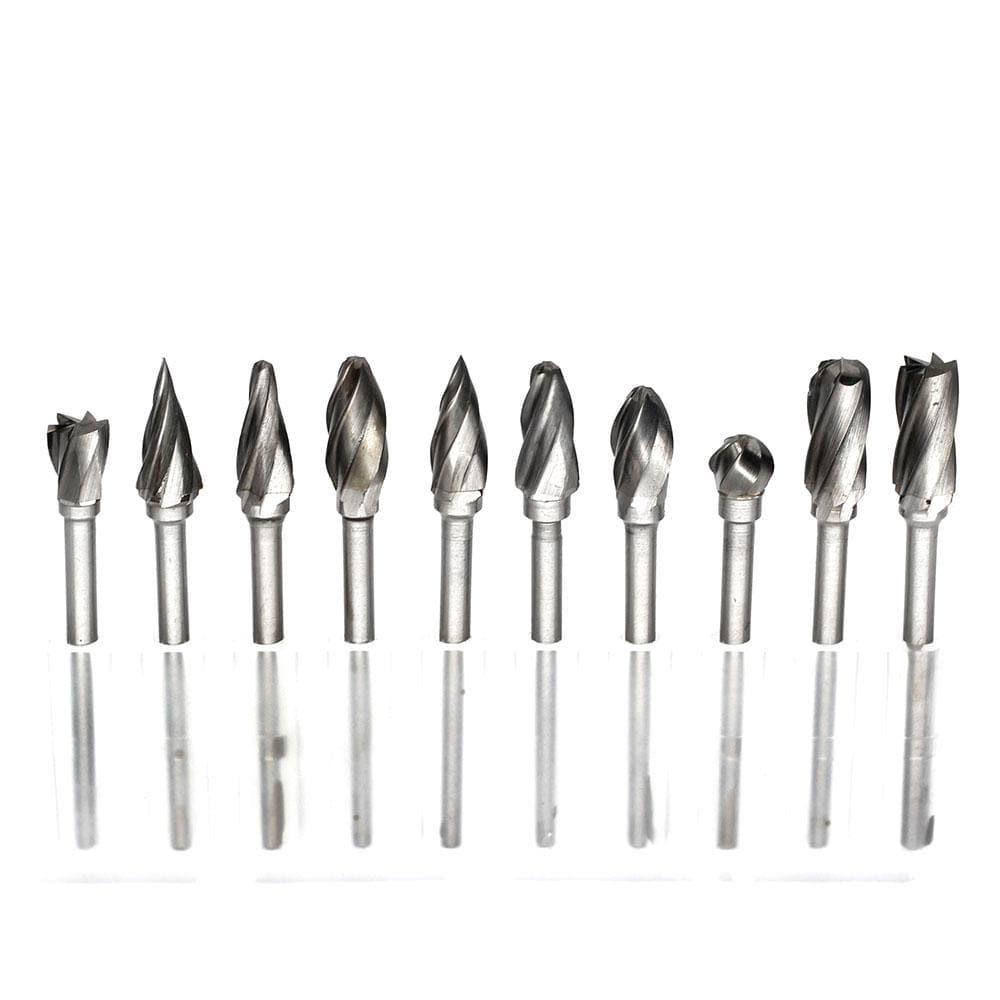 Carbide Burrs ALUMIN Set Carvepro Range 3mm(1/8in.) Shank, 10Pcs Hot on Sale