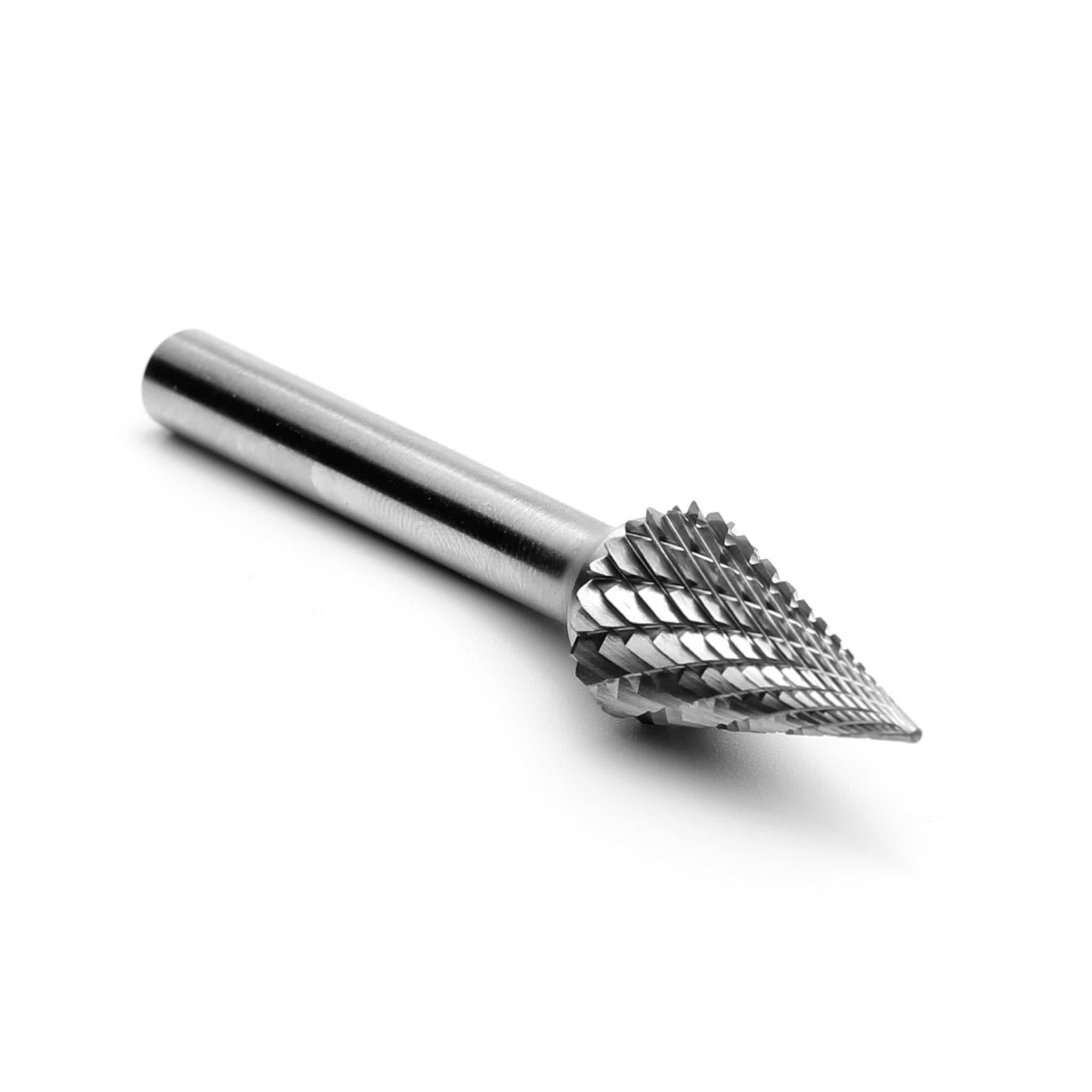 Carbide Burr SM-5 Cone Pointed Shape OMNI Range Head D 1/2 x 7/8L ,1/4 Shank, 2-3/4 Inch Full Length Online Sale