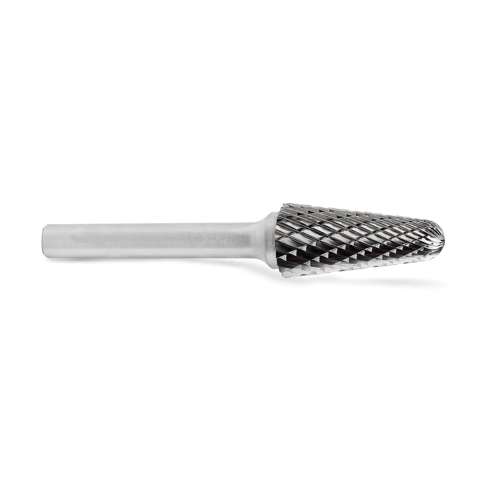 Carbide Burr SL-4 Cone Radius End OMNI Range Head D 1/2 x 1-1/8L ,1/4 Shank, 3 Inch Full Length Hot on Sale