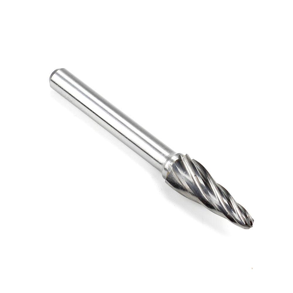 Carbide Burr SL-3NF Cone Radius End ALUMIN Range Head D 3/8 x 1L, 1/4 Shank, 2-13/16 Inch Full Length Online Sale