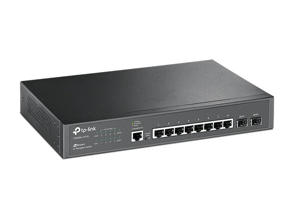 TP-Link T2500G-10TS JetStream 8-Port Gigabit L2 Managed Switch with 2 SFP Slots Fashion