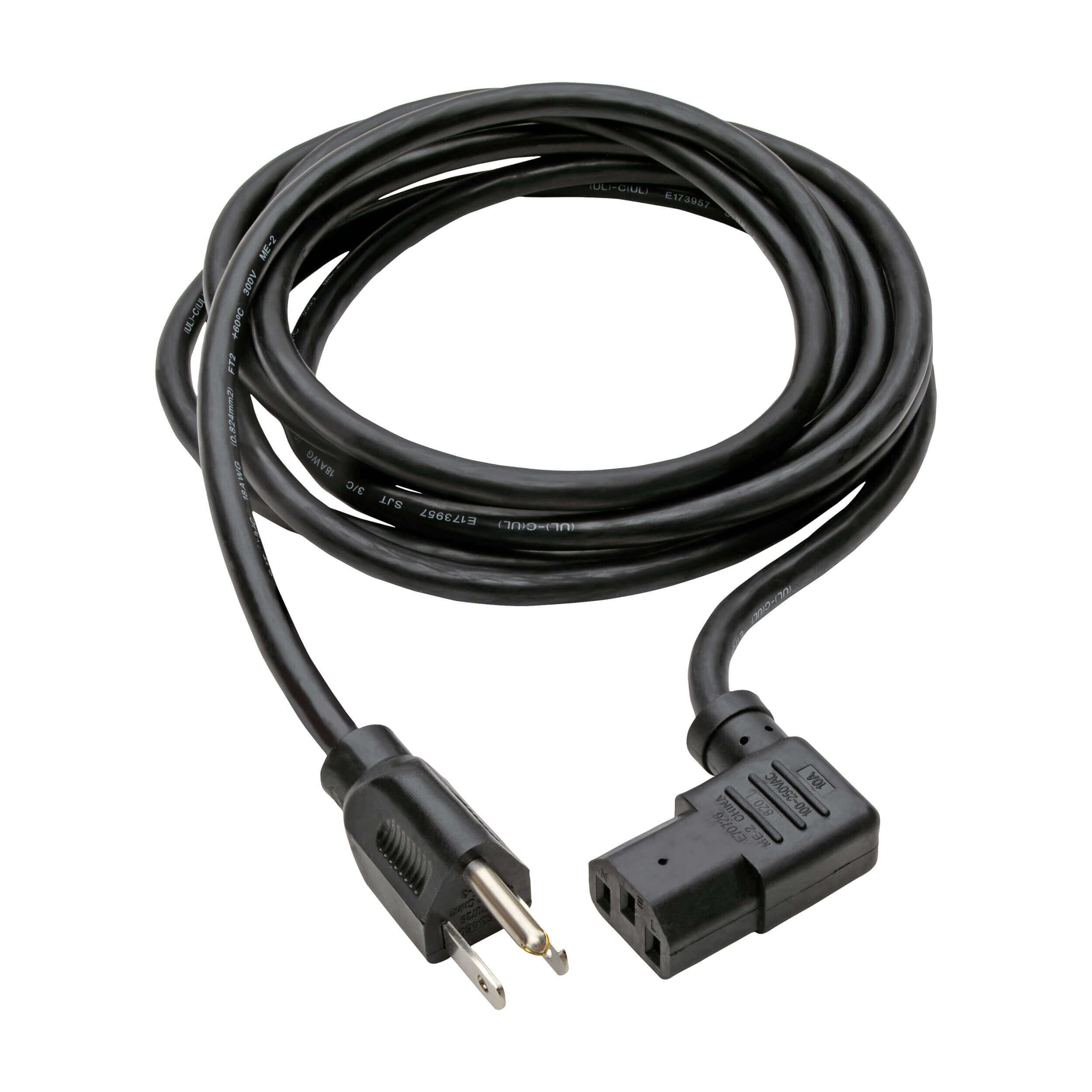 Tripp-Lite P006-010-13RA Computer Power Cord, NEMA 5-15P to Right-Angle C13 – 10A, 125V, 18 AWG, 10ft Online Hot Sale