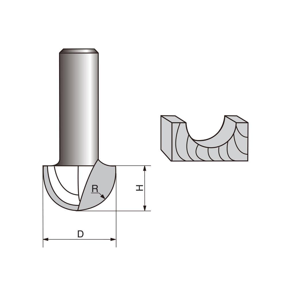 Core Box/Round Nose Router Bit Set, 4 Pieces, 1/4 Inch Shank Online