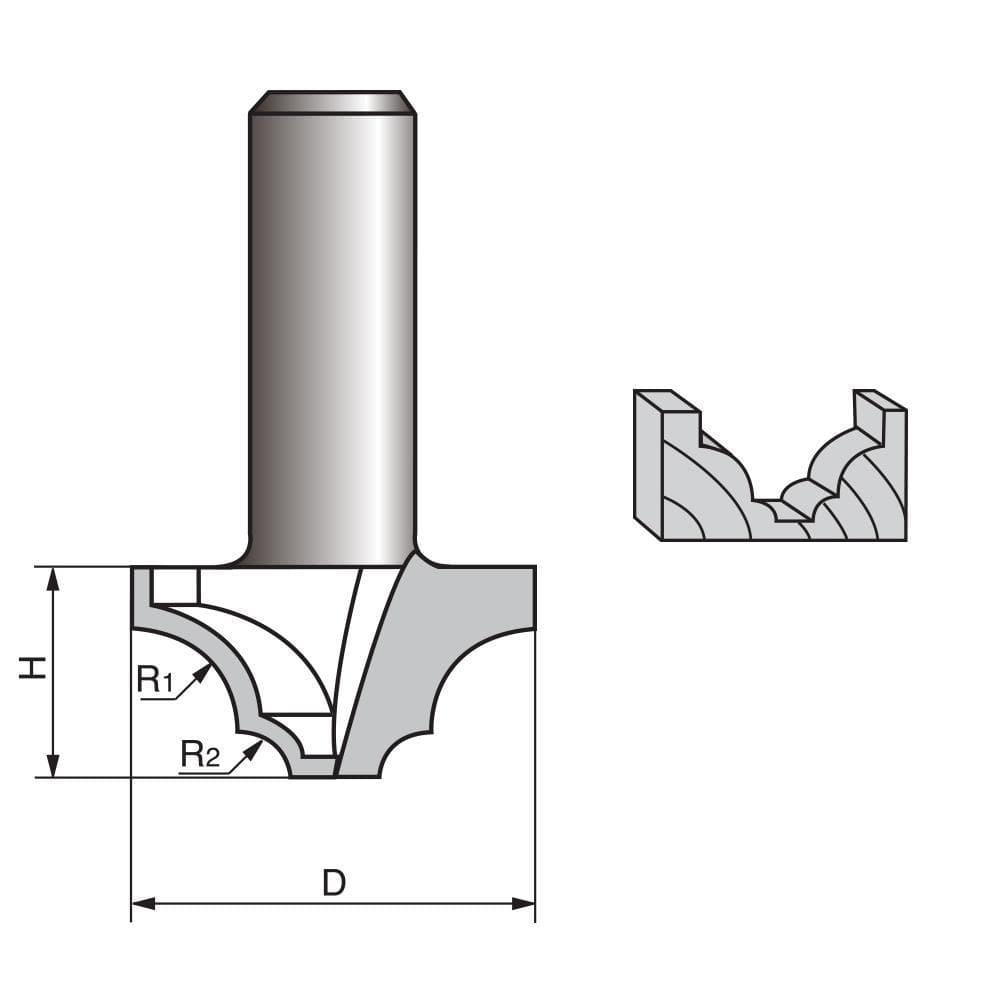 Double Round-Over Edging Router bit-0820M Supply