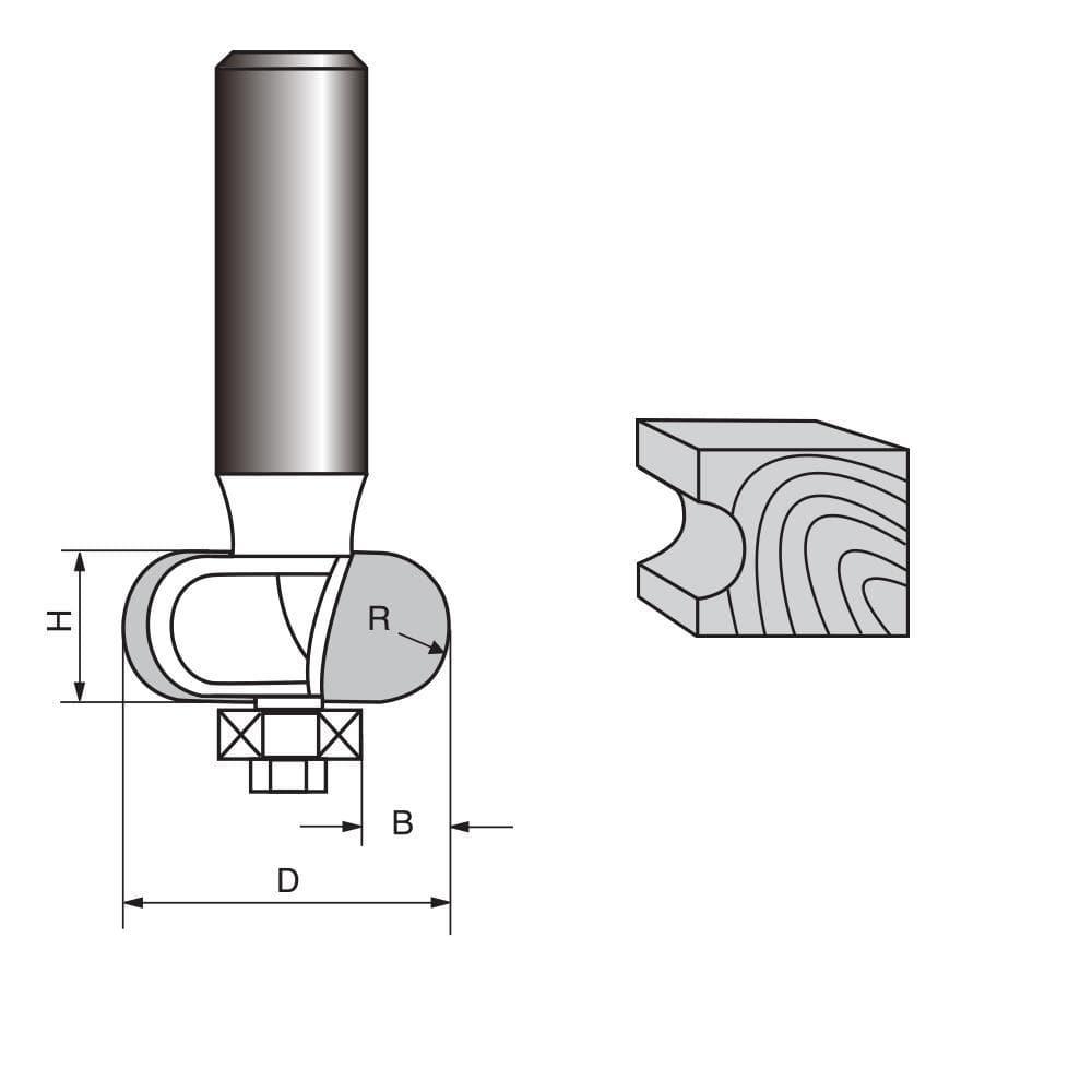 Door Lip & Finger/Drawer Pull Router bit-Concave B Fashion