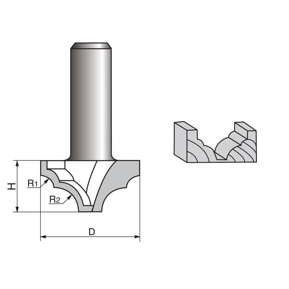 Double Round-Over Edging Router bit-0821M on Sale