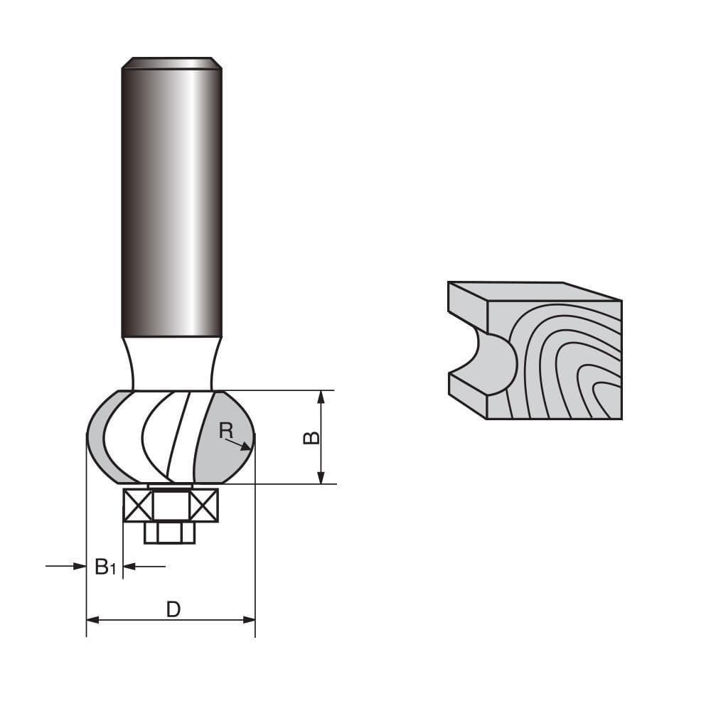 Door Lip & Finger/Drawer Pull Router bit-Concave A Hot on Sale