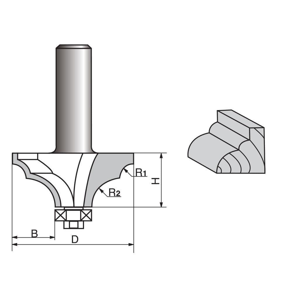 Double Round-Over Edging Router bit-0821 Fashion