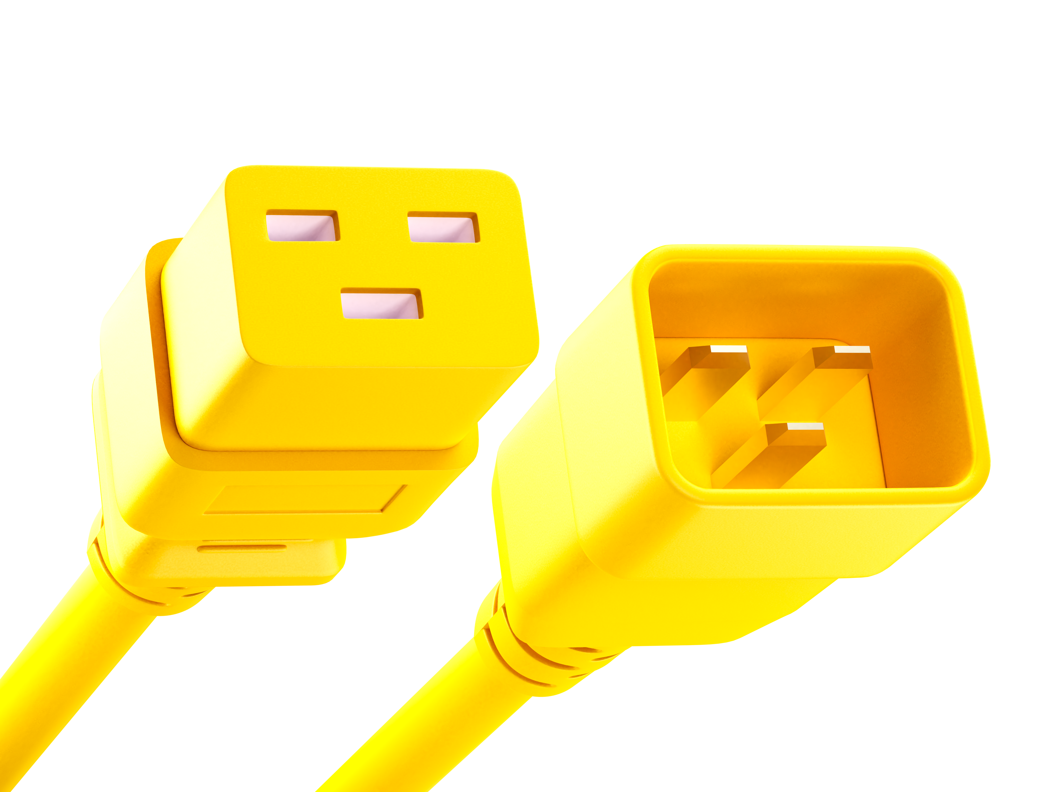 Unirise Server/Switch/PDU Power Cord, C19 – C20, 20amp, 12awg, SJT Jacket, 250V – Yellow Online Sale