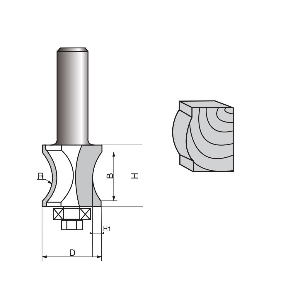 Fingernail / Convex Edge Router bit-0604A Supply