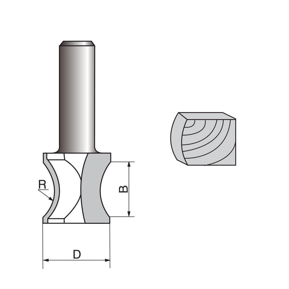 Fingernail / Convex Edge Router bit-0605A Online Sale