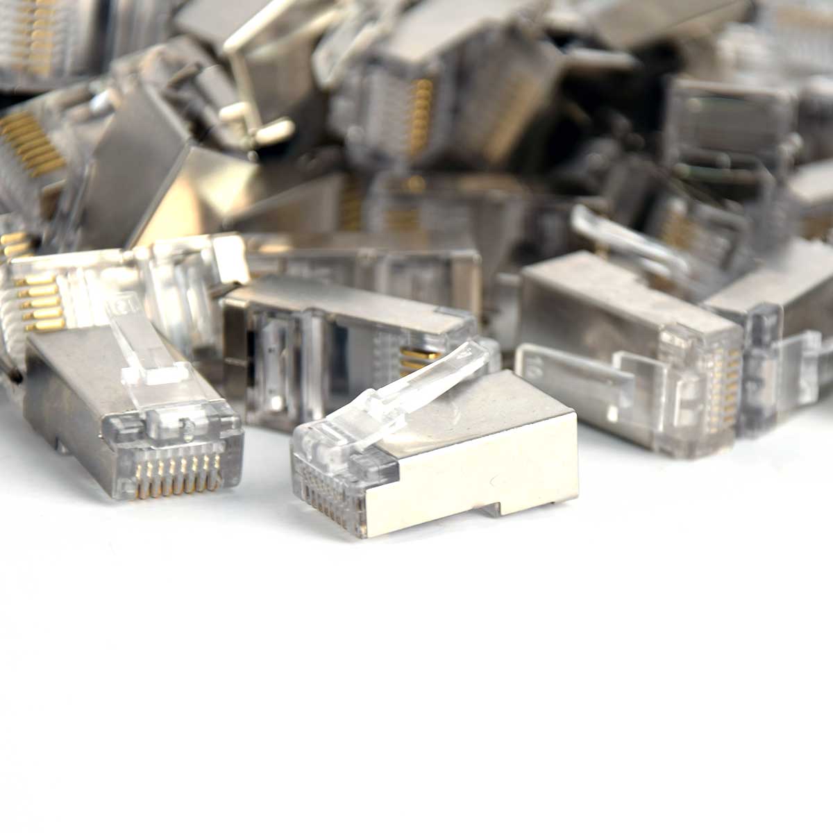 Vertical Cable 011-020G-100 Cat5E RJ45 Shielded Modular Plug w/ Ground Online