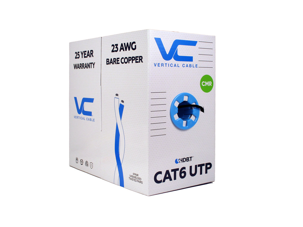 Vertical Cable 1000ft Solid Cat6 Cable – 23AWG 550MHz CMR on Sale
