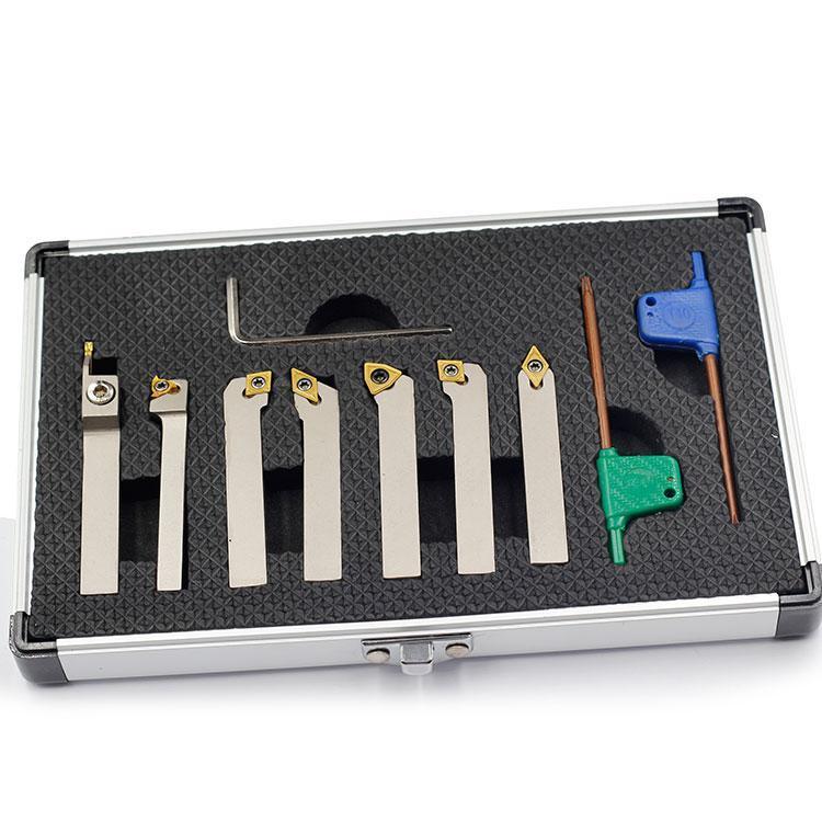 Indexable Lathe Tool Set for Turning, Parting, Grooving& Threading, 1/4Inch Shank, 7Pcs Sale