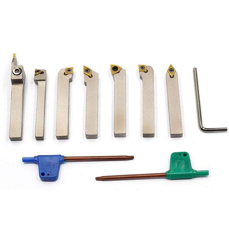 Indexable Lathe Tool Set for Turning, Parting, Grooving& Threading, 1/4Inch Shank, 7Pcs Sale