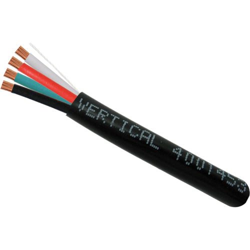 Vertical Cable 500ft 14 Gauge Outdoor Speaker Wire – PVC CL2 14/4, Black Hot on Sale
