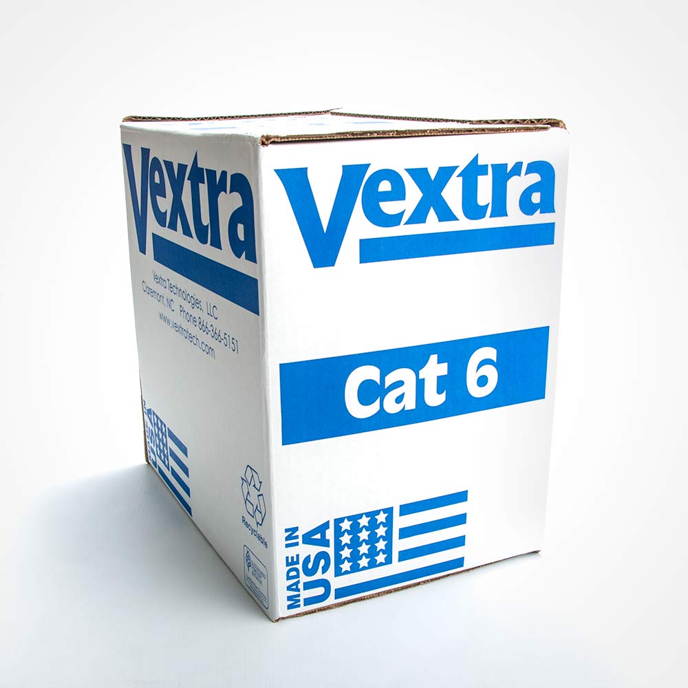Vextra VPC64B 1000ft Cat6 Plenum Cable – 550MHz 23AWG USA MADE Online now