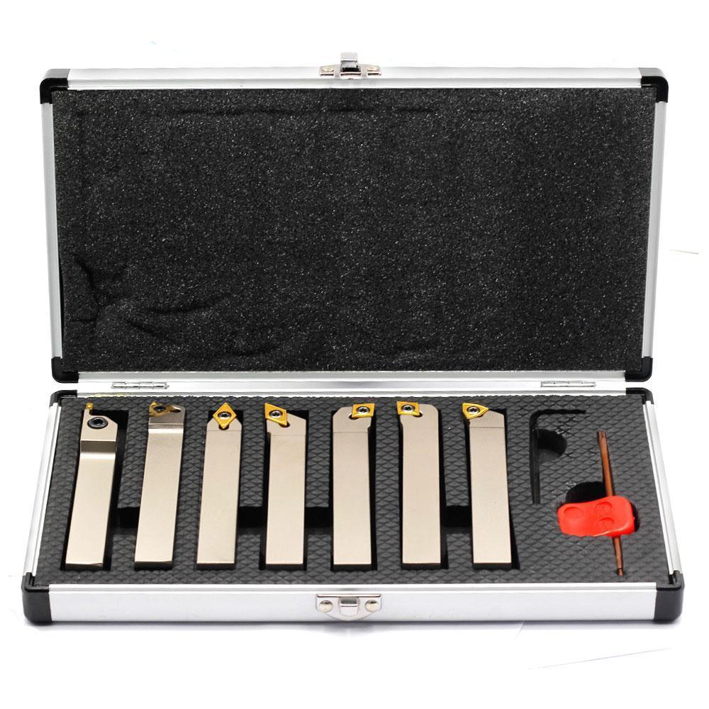 Indexable Lathe Tool Set for Turning, Parting, Grooving& Threading, 5/8Inch Shank, 7Pcs Online