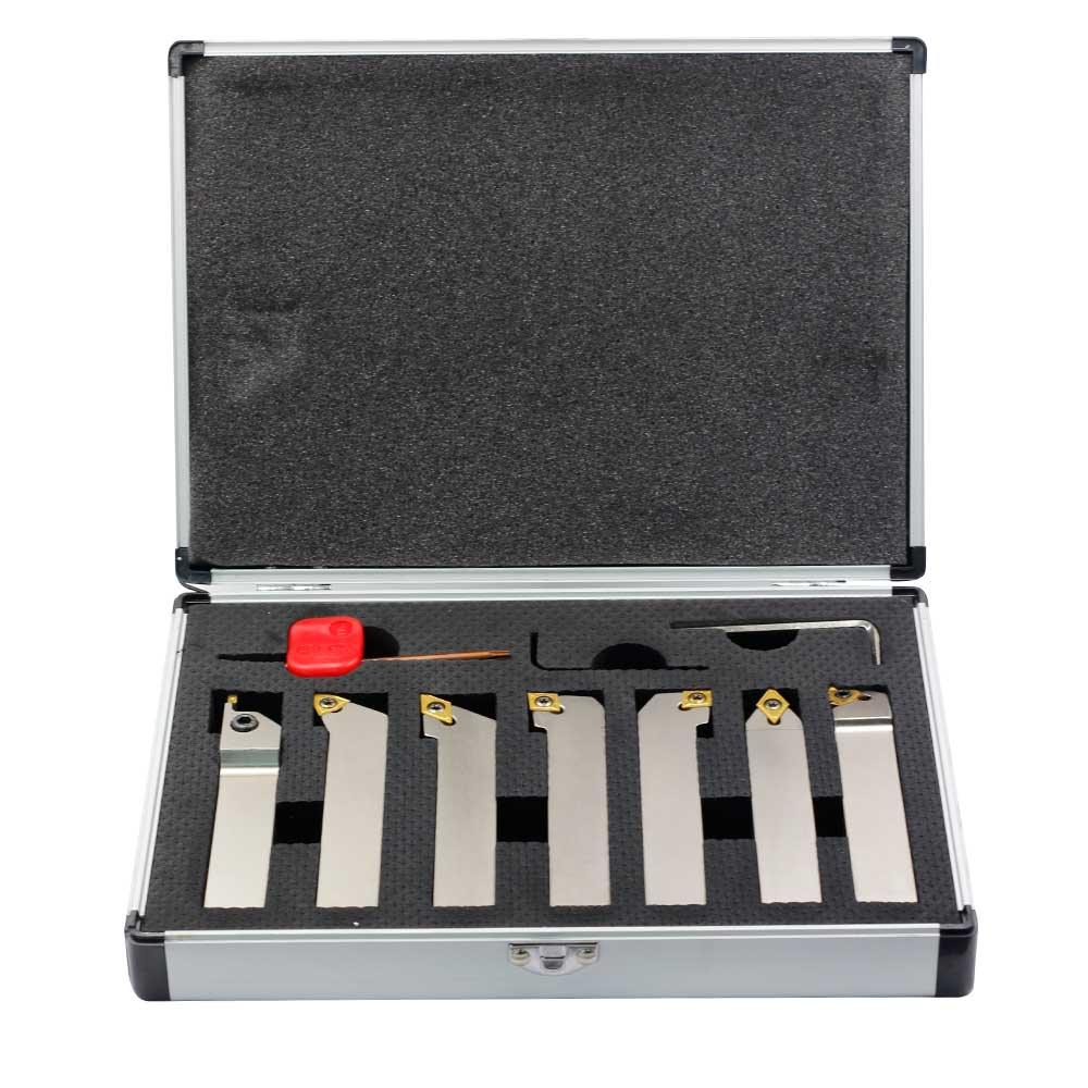 Indexable Lathe Tool Set for Turning, Parting, Grooving& Threading, 3/4Inch Shank, 7Pcs Online Hot Sale