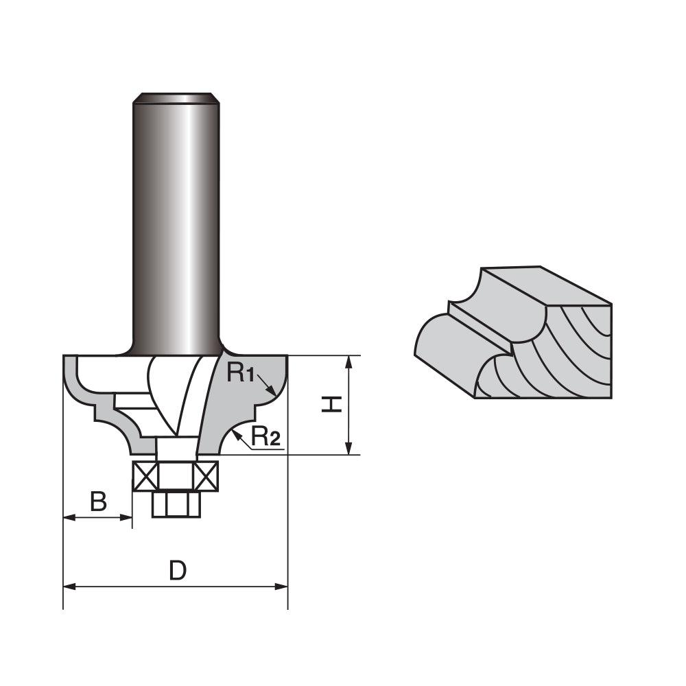 Ogee with Fillet Router bit-0807 on Sale