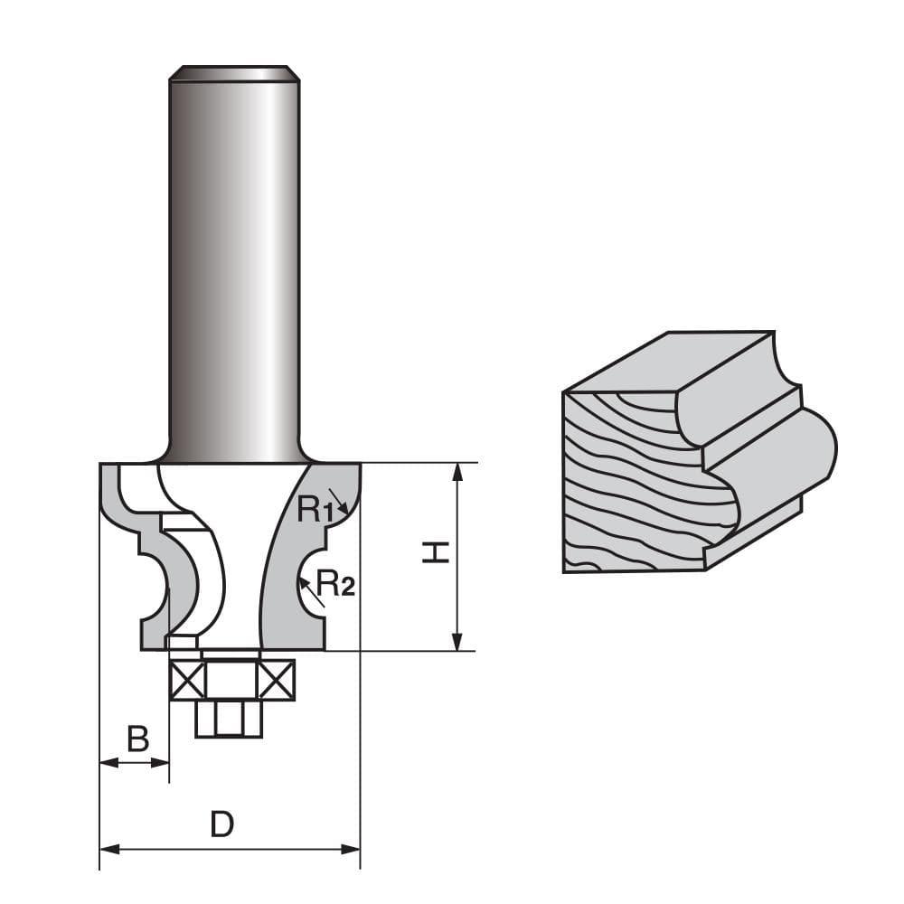 Palace Pattern Router Bit with Bearing on Sale
