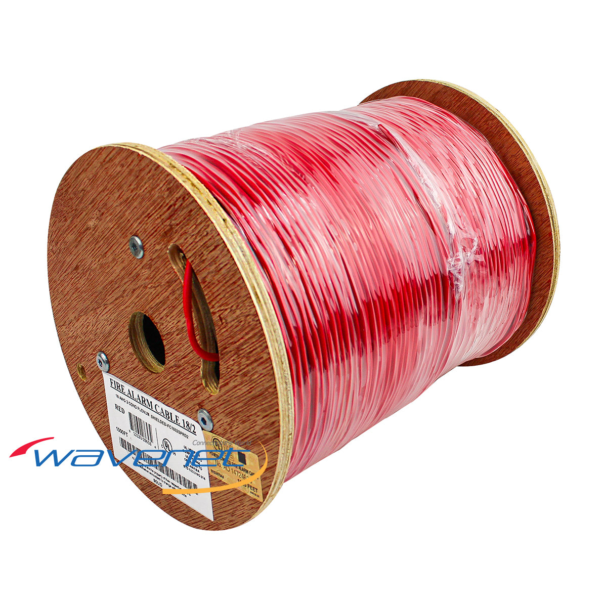 Wavenet Fire Alarm Cable 18AWG 2C Shielded FPLP – 1000ft Reel Online Sale