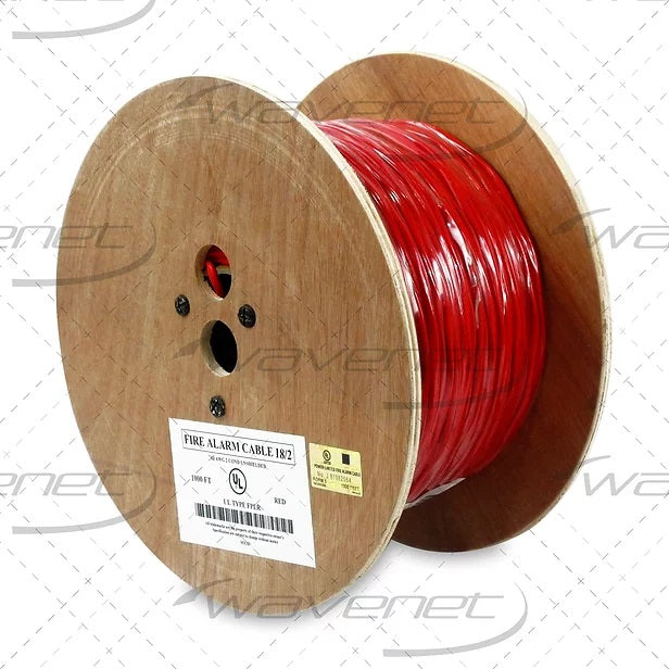Wavenet Fire Alarm FPLR Cable 18AWG/2C Red Solid Unshielded 1000′ Reel Online