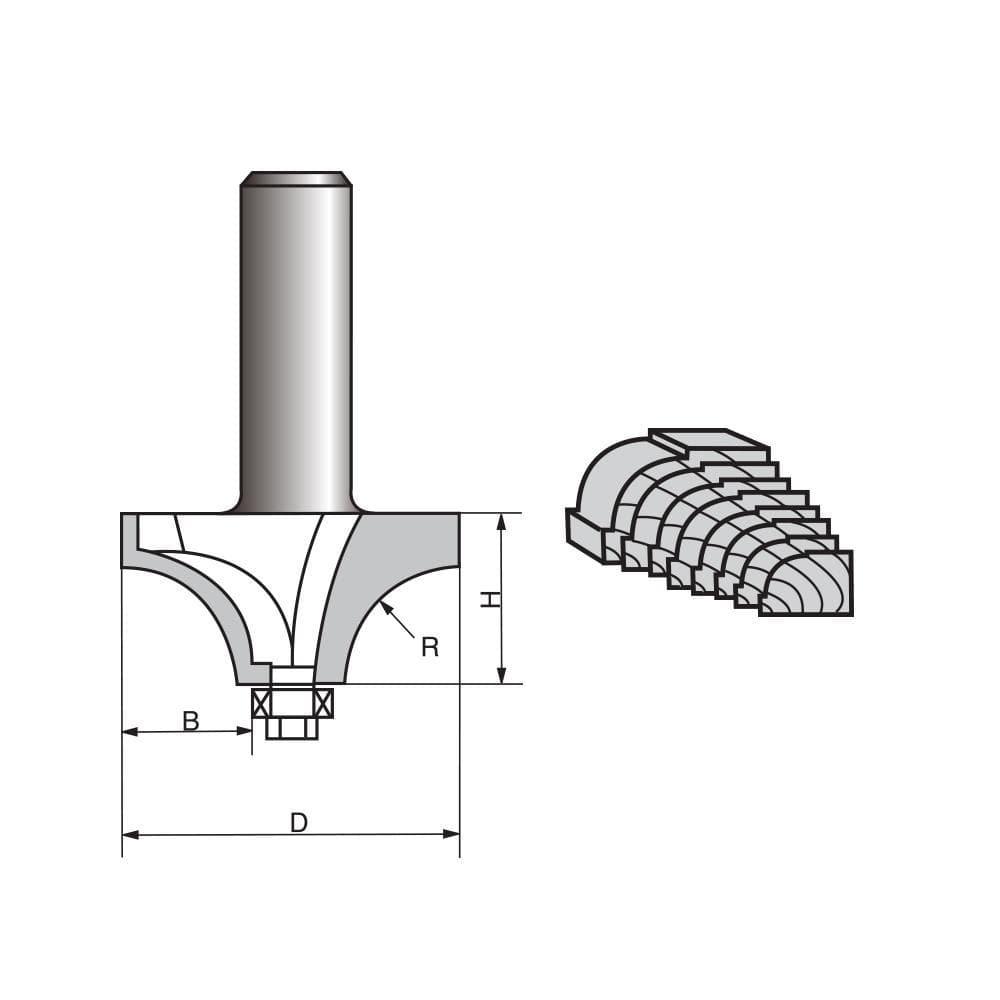 Round Over Bead Edging Router bit-0603 Fashion