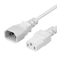 World Cord C13 C14 10A 250V 18/3 SJT Power Cord – White Online Sale