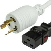 World Cord A-Lock C19 to L6-20P 15A 250V 14/3 SJT Power Cord – White Fashion