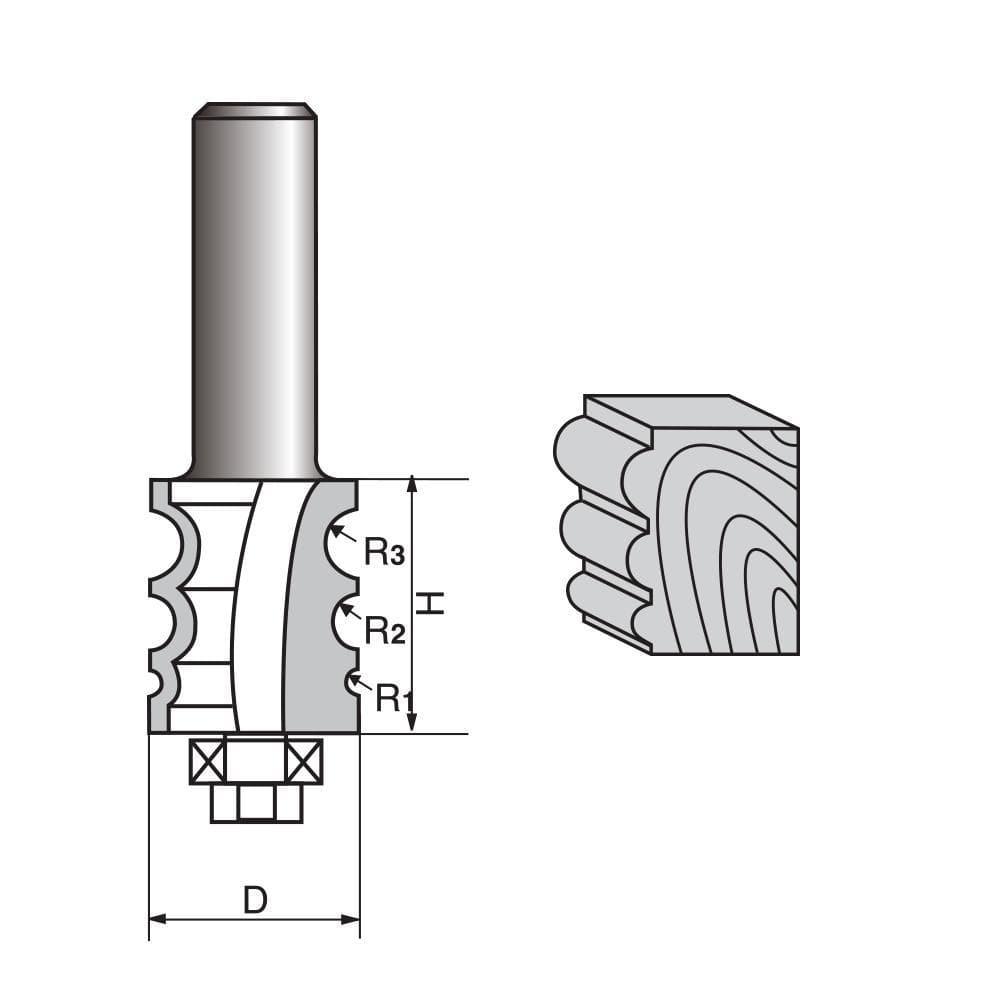 Triple Bead molding Router bit-0904 Hot on Sale