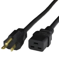 World Cord NEMA 5-20P C19 20A 125V 12/3 SJT Power Cord – Black Discount