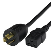 World Cord NEMA L6-15P to C19 15A 250V 14/3 SJT Power Cord – Black Supply