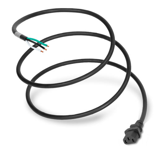 World Cord NACC Power Whip Open Ended 2″ ROJ 1/4″ Strip to C13 10A 250V 18/3 SJT – Black Hot on Sale